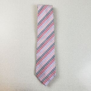 Bugatchi Uomo Mens Multicolor‎ Silk Chevron Luxury Pointed Necktie